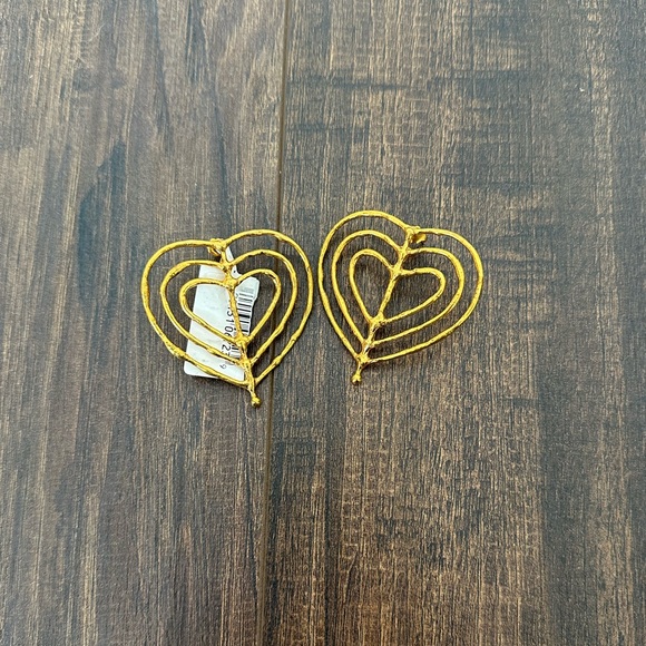 Sylvia Toledano Valentine Goldtone Cutout Earrings - Picture 7 of 8